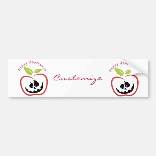 Happy Appleween Jack O'lantern Thunder_Cove Bumper Sticker (Front)