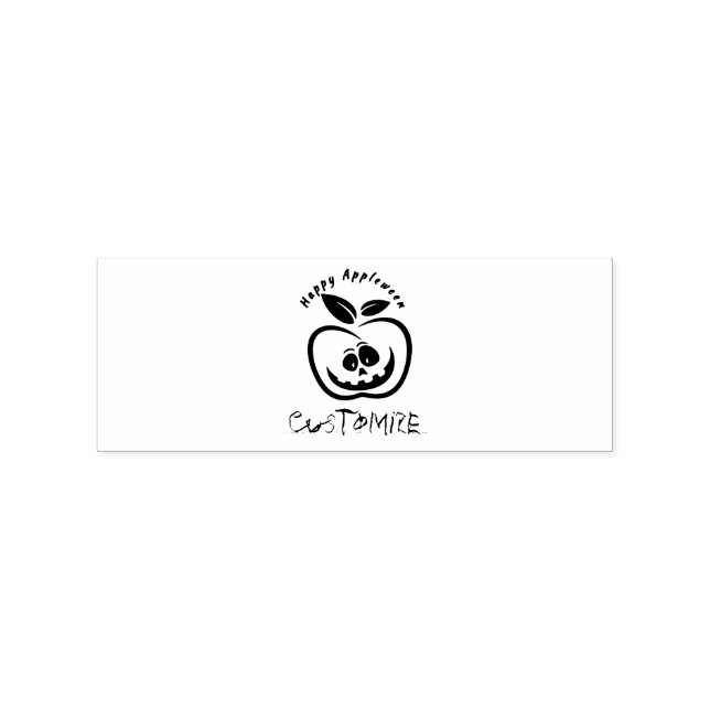 Happy Appleween Jack O'lantern Thunder_Cove Rubber Stamp (Imprint)