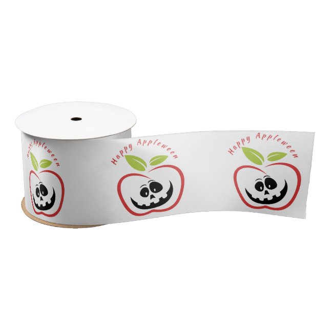 Happy Appleween Jack O'lantern Thunder_Cove Satin Ribbon (Spool)