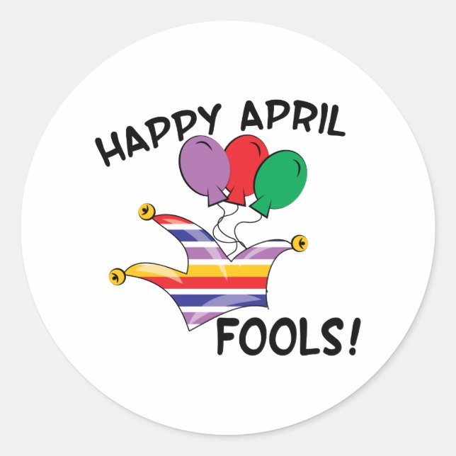 Happy April Fools Classic Round Sticker (Front)