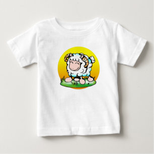 Happy Aries Ram Cartoon on Grass Baby T-Shirt