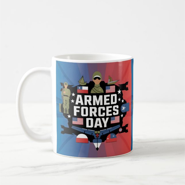 Happy Armed Forces Day Gift Coffee Mug (Left)