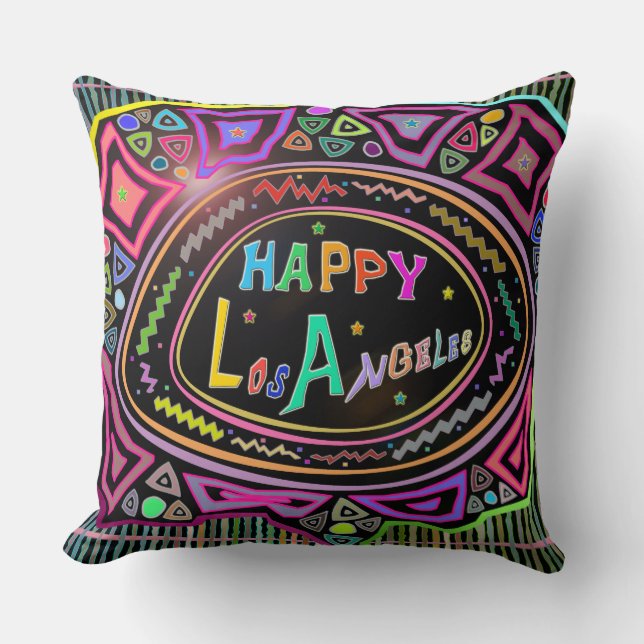 Happy Art : Coussin "Happy Los Angeles" (Recto)