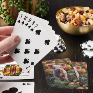 Happy As A Baby Pig In A Pumpkin Patch, Playing Cards
