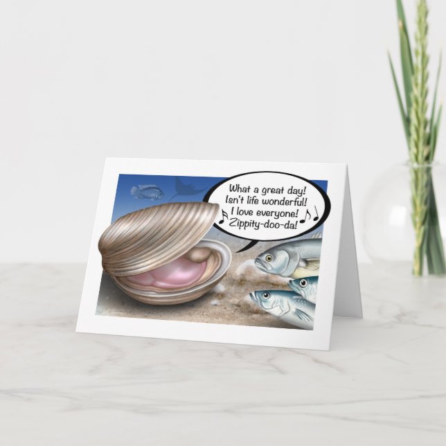 Happy as a Clam Birthday Card (Front)