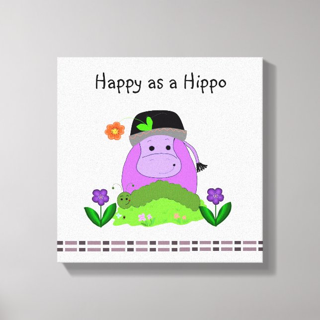 Happy as a Hippo Canvas Print (Front)