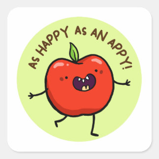 Happy As An Appy Fruit Sticker