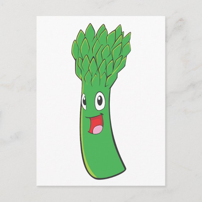 Happy Asparagus Vegetable Postcard (Front)