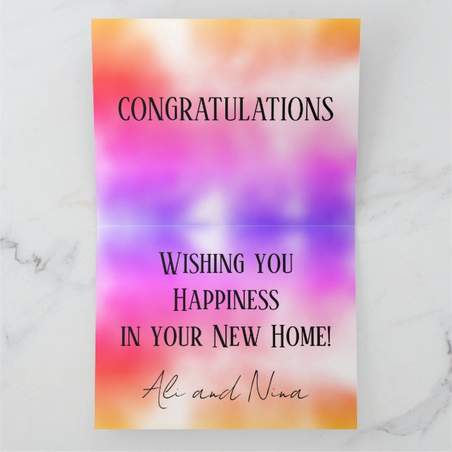 Happy at Home Cute House Colourful Card (Inside)