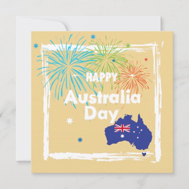 Happy Australia Day 26th January Modern Holiday Card (Front)