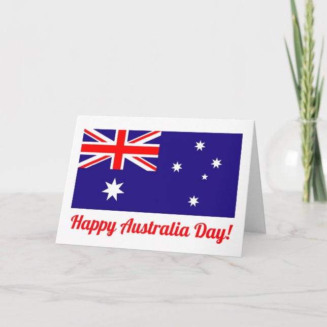 Happy Australia Day greeting card with flag (Front)