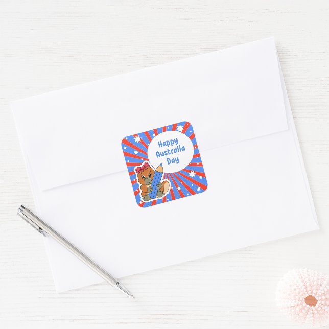 Happy Australia Day Square Sticker (Creator Uploaded)