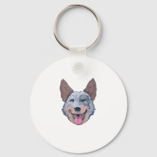 Happy Australian Cattle Dog Keychain