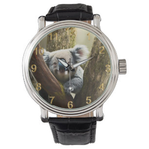 Happy Australian Koala In Tree, Wrist Watch