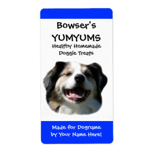 Happy Australian Shepherd custom  Dog Treats Label