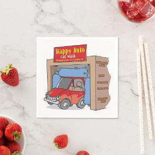 Happy Auto Car Wash Paper Napkins