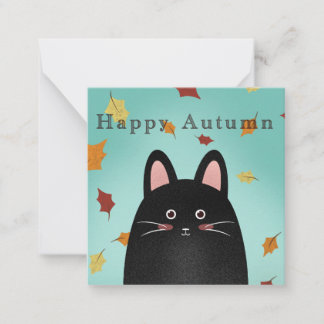 Happy Autumn Black Cat Card
