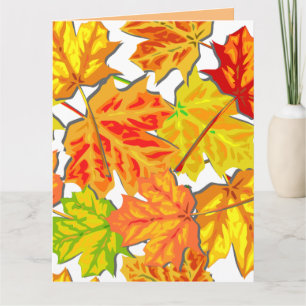 HAPPY AUTUMN FALL LEAVES GREETING CARD
