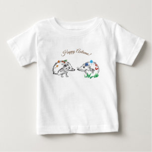 Happy Autumn Hedgehogs Drawing  Drawing T-Shirt