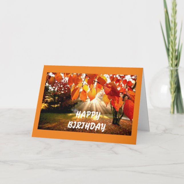 HAPPY (AUTUMN OR FALL) BIRTHDAY TO YOU CARD (Front)