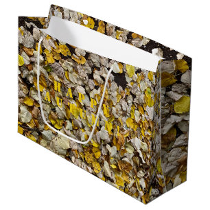 Happy Autumn or your text, Autumn Leaves Fall Large Gift Bag