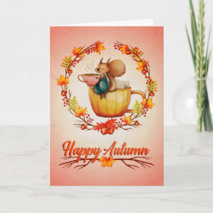 Happy Autumn Squirrel Greeting Card