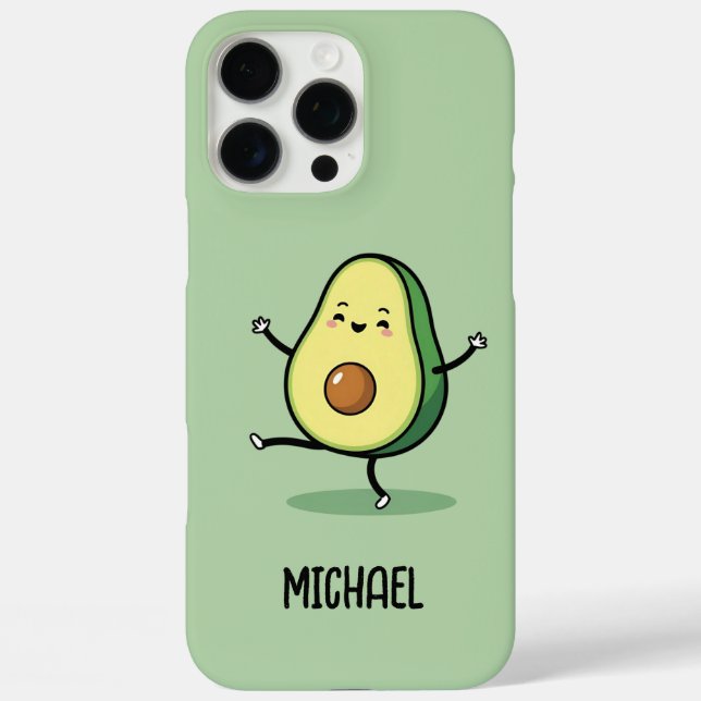 Happy Avocado Cute Bold Outline Case-Mate iPhone Case (Back)