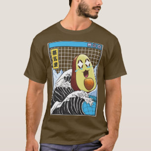 Happy Avocado Kanagawa Wave Digital Kawaii Anime V T-Shirt