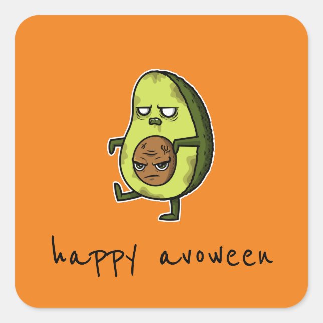 Happy Avoween - Drôle Avocado Halloween Sticker (Devant)