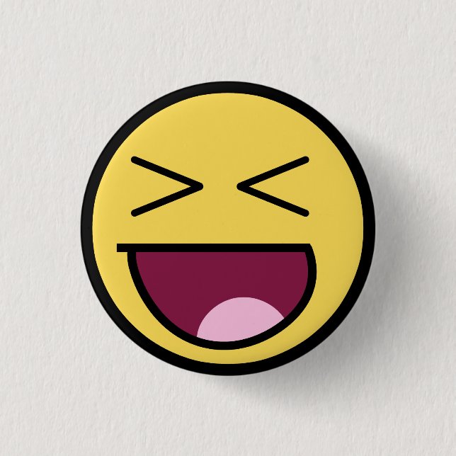 Happy Awesome Face Button (Front)