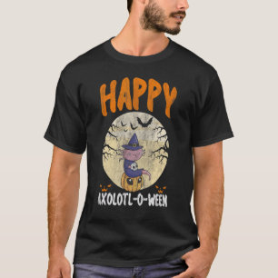 Happy Axolotl O Ween Cute Halloween Axolotl Hallow T-Shirt
