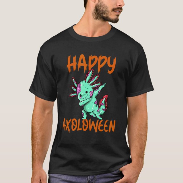 Happy Axoloween Axolotl Halloween T-Shirt (Front)