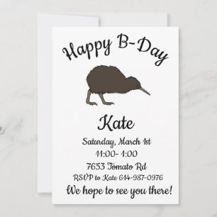 Happy B-day Kiwi tropical bird Invitation