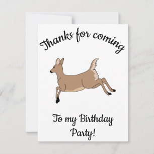 Happy B-day Leaping Deer Thank You Card