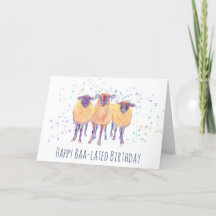 Happy Baa-lated Birthday Sheep Card