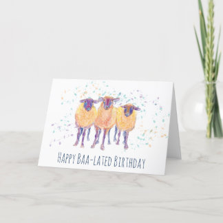 Happy Baa-lated Birthday Sheep Card
