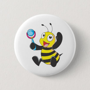 Happy Baby Bee 2 Inch Round Button