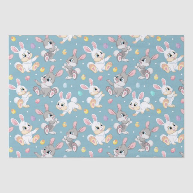 Happy Baby Easter Rabbits  Tissue Paper (Front)