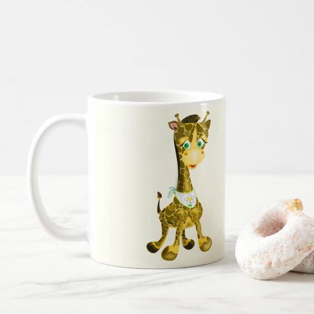 Happy Baby Giraffe Mug - Customizable (With Donut)