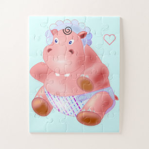 Happy Baby Hippo Jigsaw Puzzle