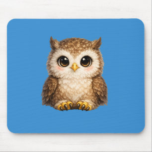 Happy Baby Owl Cartoon Art for Kids and Cozy Gifts Mouse Pad