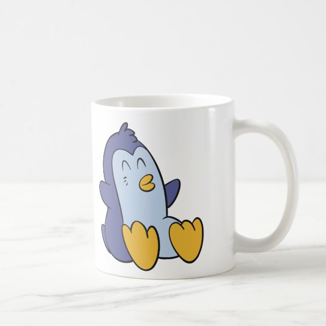 Happy Baby penguin | choose background colour Coffee Mug (Right)