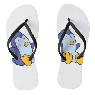 Happy Baby penguin   choose background colour Flip Flops