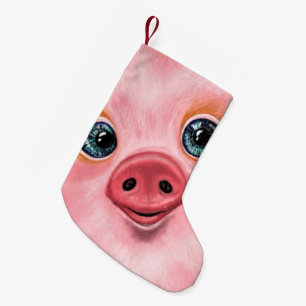 Happy Baby Pig Funny Christmas Stocking - Smile