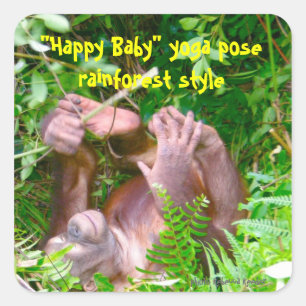 Happy Baby Rainforest Yoga Square Sticker