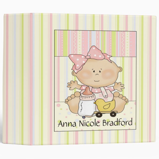 Happy Baby Stripes Album Binder (Front/Spine)