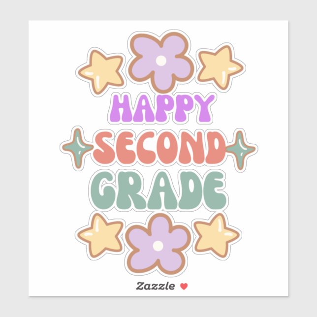 Happy back to school, hello 2nd grade  sticker (Sheet)