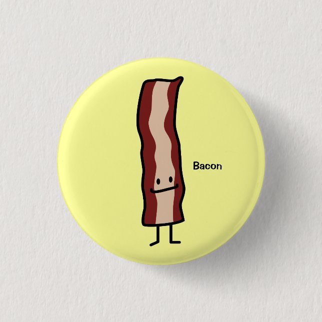Happy Bacon Smirk Classic Design 1 Inch Round Button (Front)