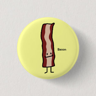 Happy Bacon Smirk Classic Design 1 Inch Round Button