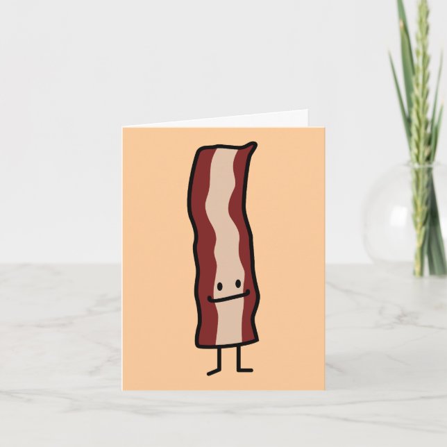 Happy Bacon Smirk Classic Design Card (Front)